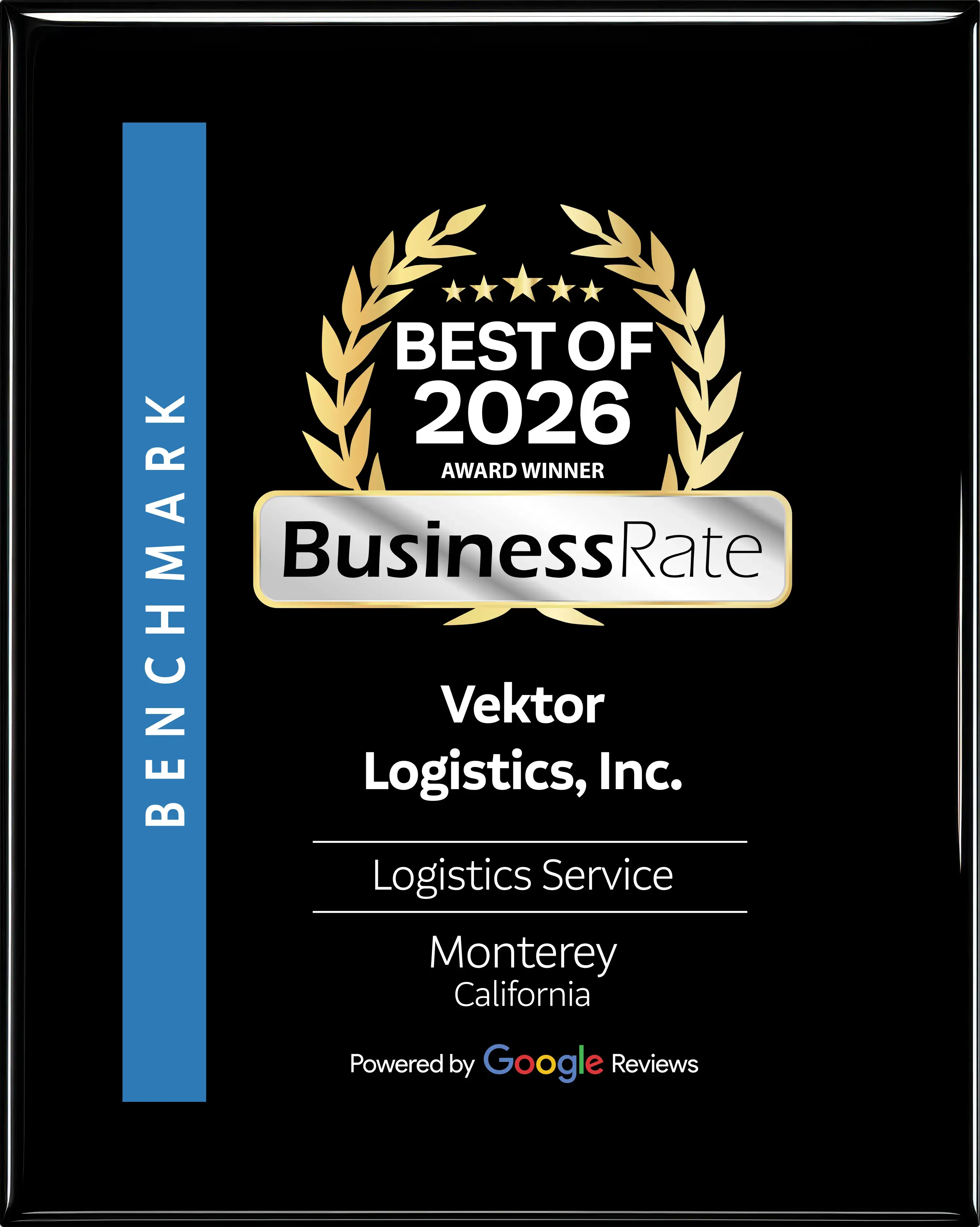 Vektor Logistics award plaque
